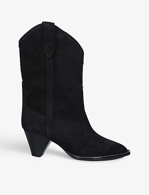 ISABEL MARANT: Luliette embroidered suede cowboy boots