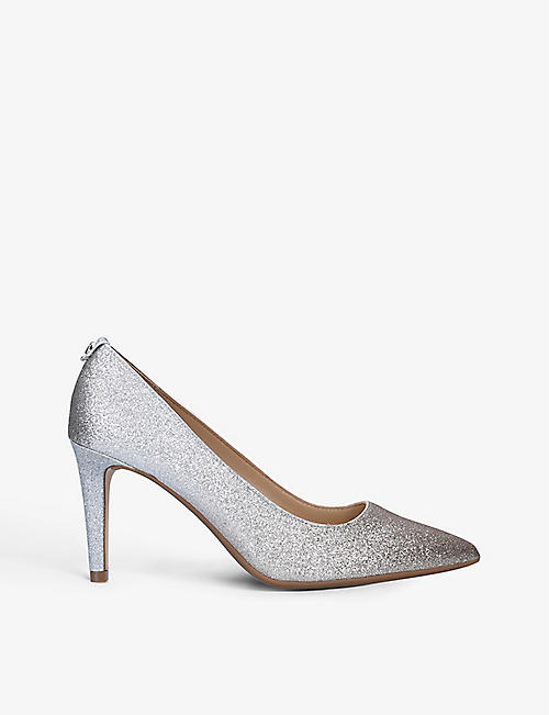 MICHAEL MICHAEL KORS: Dorothy Flex pointed-toe glitter leather courts
