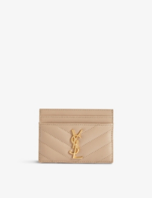 SAINT LAURENT: Monogram leather card holder