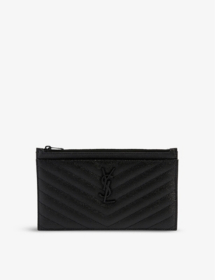 YSL MONOGRAM QUILTED LEATHER POUCH