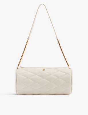 Shop Saint Laurent Women's Cream/gold Sade Leather Shoulder Bag