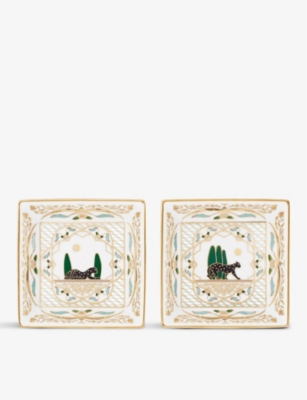 CARTIER Panth re de Cartier small porcelain trinket trays set of