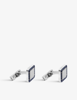 Shop Cartier Santos De  Palladium-plated Sterling-silver And Pvd-coated Cufflinks