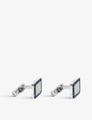 CARTIER: Santos de Cartier palladium-plated sterling-silver and PVD-coated cufflinks