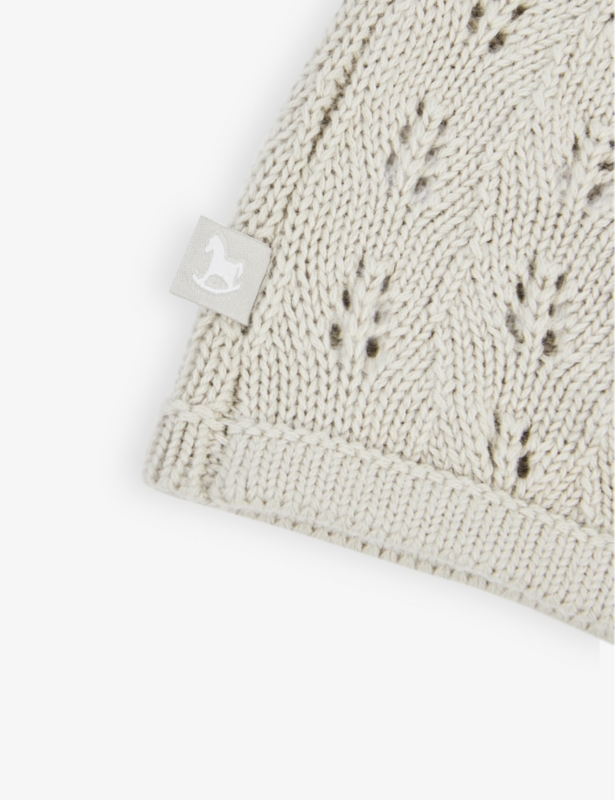 Pointelle cotton-knit hat 6-12 months
