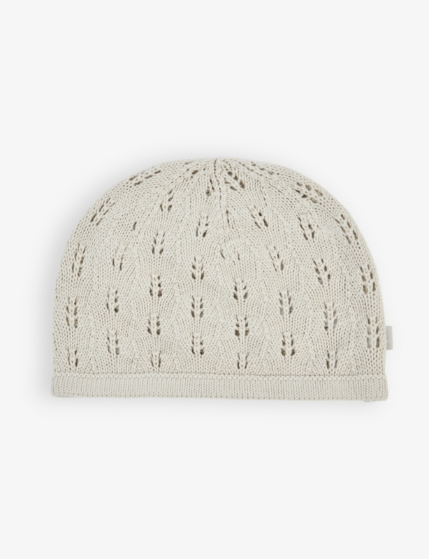 Pointelle cotton-knit hat 6-12 months