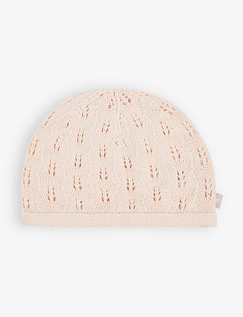 THE LITTLE TAILOR: Pointelle cotton-knit hat 6-12 months
