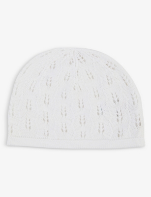 THE LITTLE TAILOR: Pointelle cotton-knit hat 0-12 months