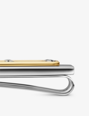 Cartier Mens Grey And Gold Santos De Stainless-steel Money Clip In Grey And Gold
