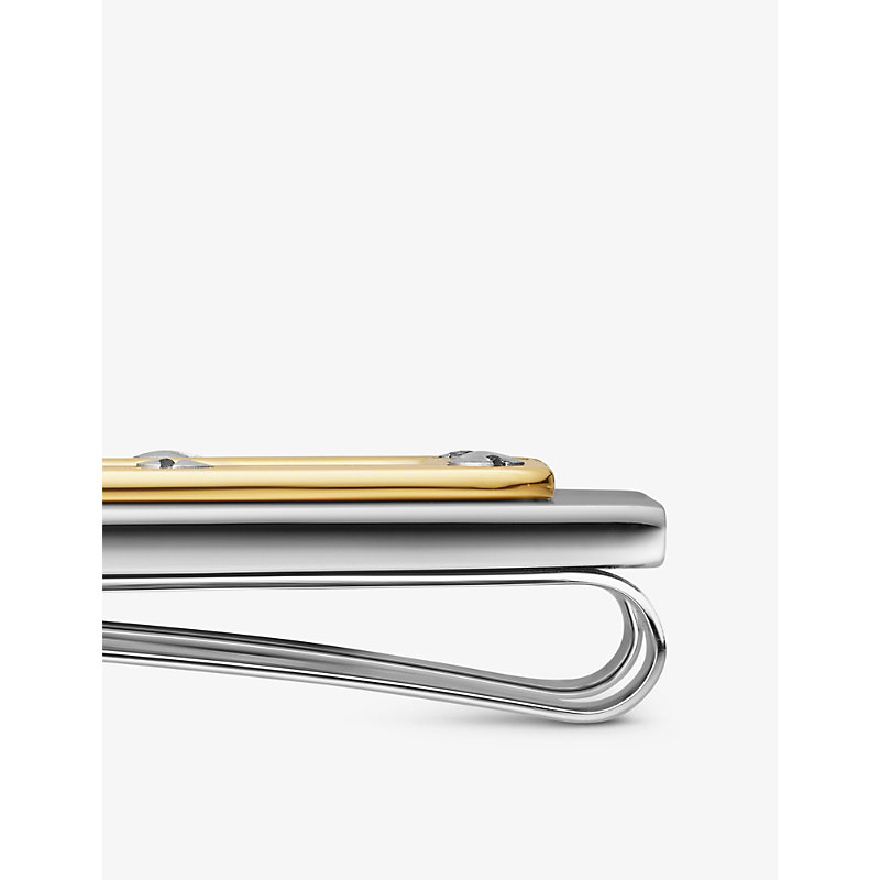 Shop Cartier Santos De  Stainless-steel Money Clip In Grey And Gold