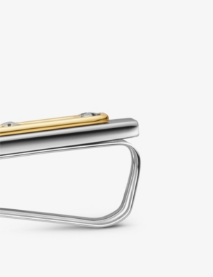Cartier Mens Grey And Gold Santos De Stainless Steel Money Clip In Grey And Gold