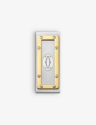 Cartier Mens Grey And Gold Santos De Stainless Steel Money Clip