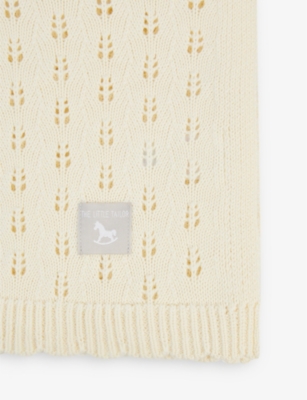 THE LITTLE TAILOR: Brand-patch pointelle-detail cotton blanket