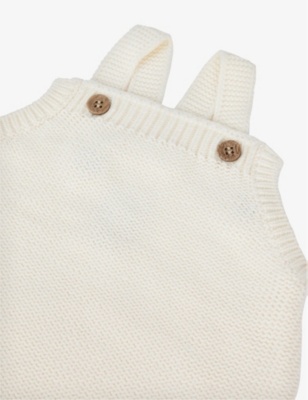 THE LITTLE TAILOR: Ribbed-trim button-detail cotton-knit body 3-24 months