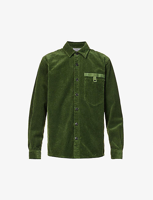 STONE ISLAND: Brand-appliquéd patch-pocket relaxed-fit cotton-corduroy overshirt