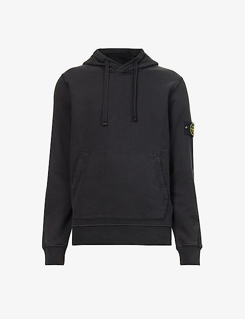 STONE ISLAND: Logo-patch relaxed-fit cotton-jersey hoody