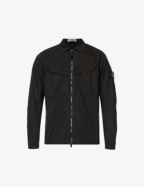 STONE ISLAND: T.CO+OLD brand-badge washed regular-fit cotton jacket