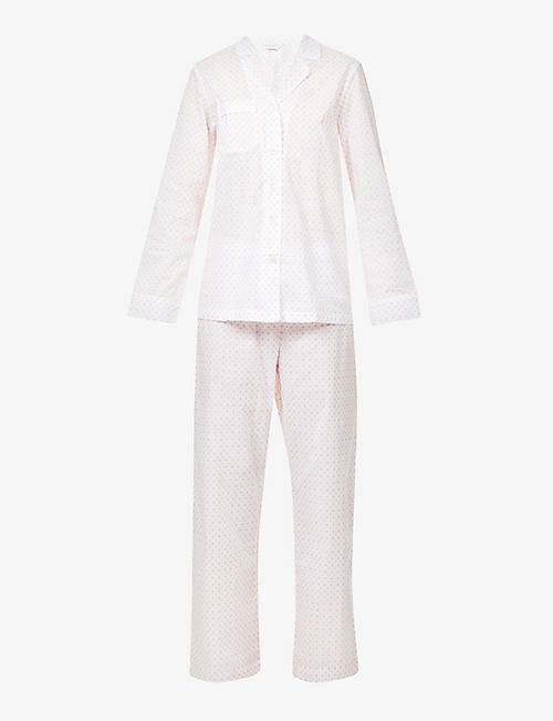 DEREK ROSE: Neslon floral-pattern cotton pyjama set