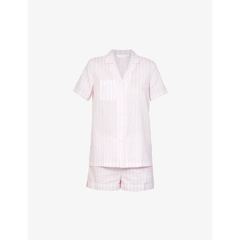 Derek Rose Capri Striped Cotton-poplin Pyjama Set In Pink