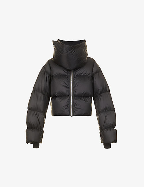 RICK OWENS: Funnel-neck padded shell-down jacket