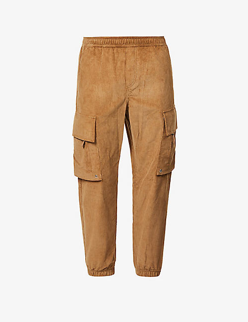 BURBERRY: Javier drawstring-waist regular-fit tapered cotton-corduroy trousers