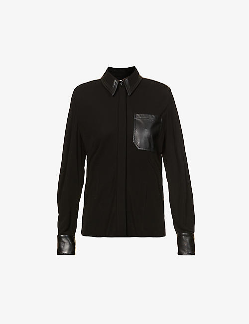 VICTORIA BECKHAM: Loose-fit pointed-collar crepe shirt