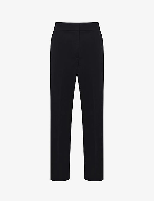 REISS: Vera straight-leg organic-cotton tapered trousers