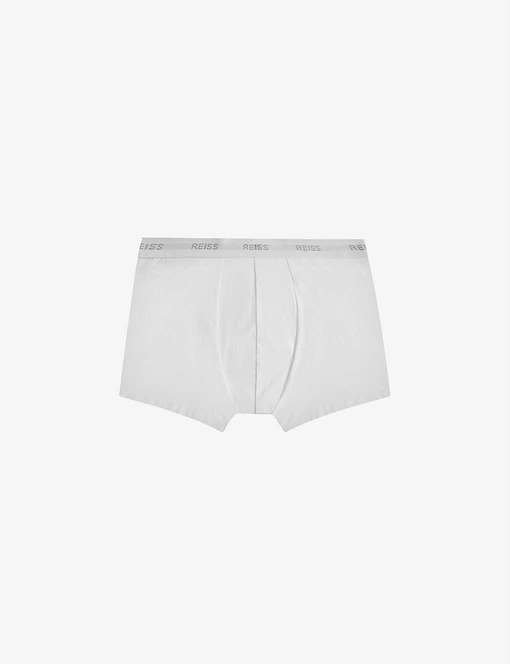 Shop Reiss Men's White Pack Of Three Heller Stretch Organic-cotton Boxers