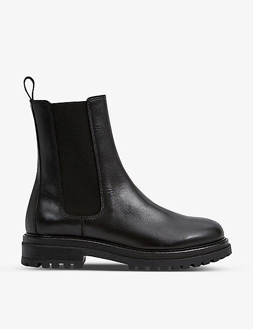 REISS: Thea chunky leather and rubber Chelsea boots