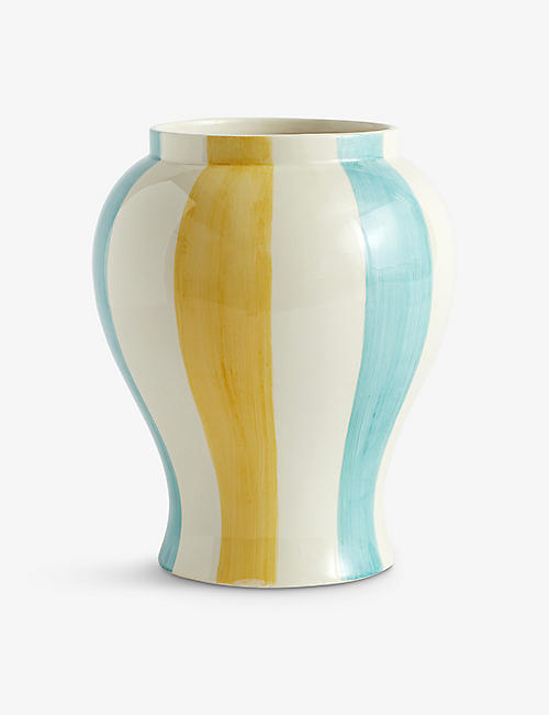 HAY: Sobremesa stripe-design large stoneware vase