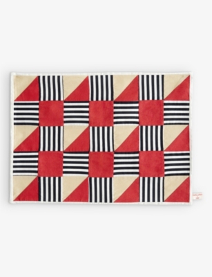 Hay Sobremesa Patchwork Linen And Cotton-blend Placemat 43cm X 31cm In Red