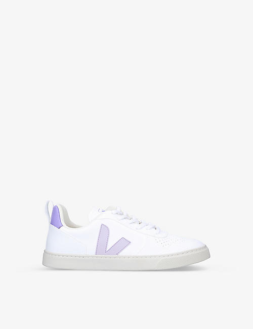 VEJA: V-10 leather low-top trainers 9-10 years