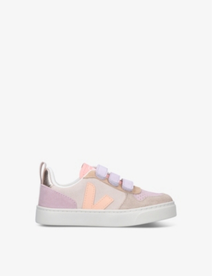 VEJA: V-10 leather low-top trainers 6-8 years