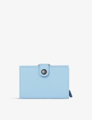 Secrid Miniwallet Faux-leather And Metal Cardholder In Sky Blue
