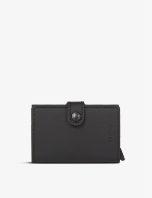 Secrid Miniwallet Leather And Aluminium Wallet In Black