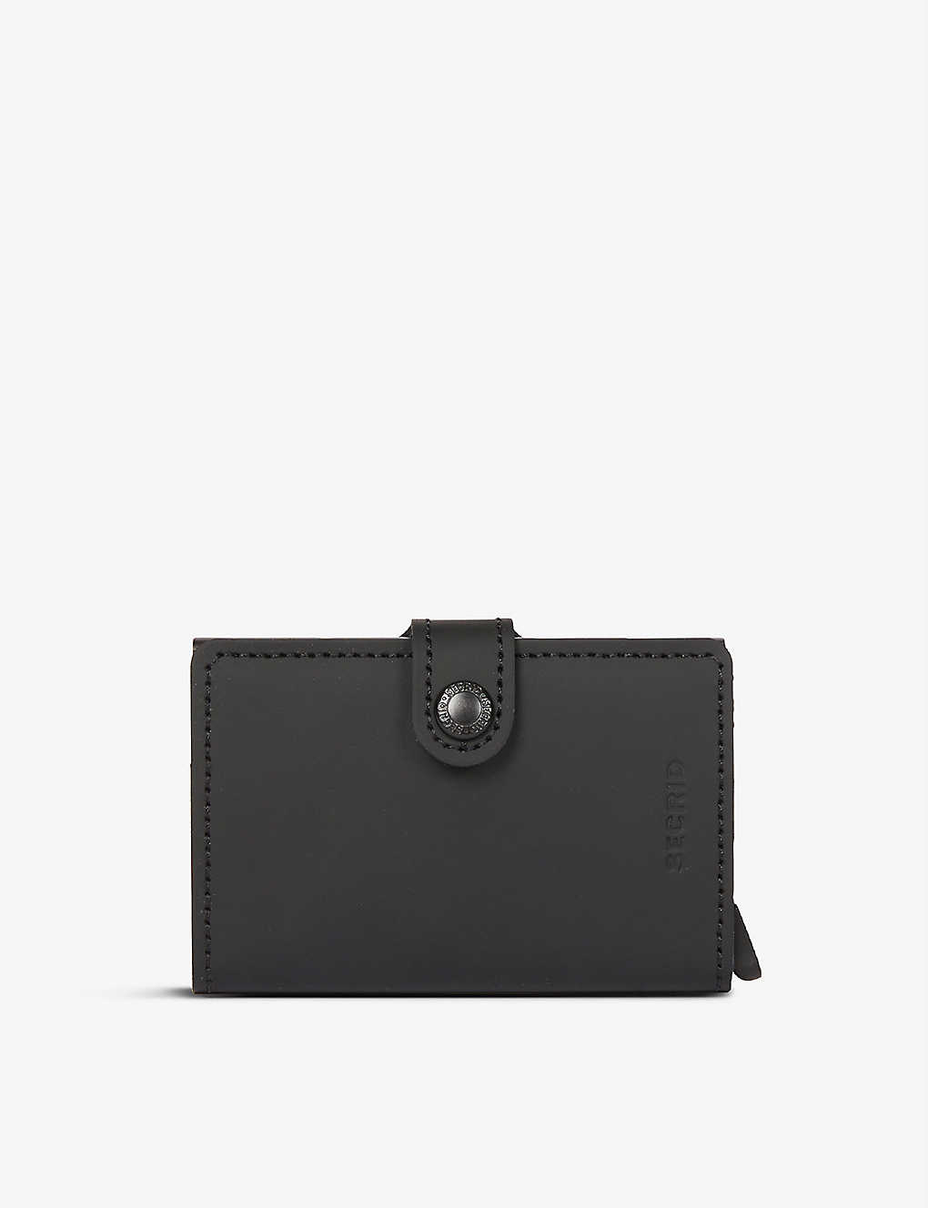 Secrid Miniwallet Leather And Aluminium Wallet In Black