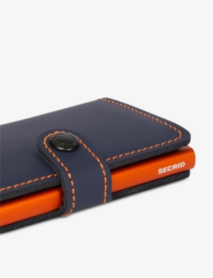 Secrid Miniwallet Leather And Aluminium Wallet In Orange