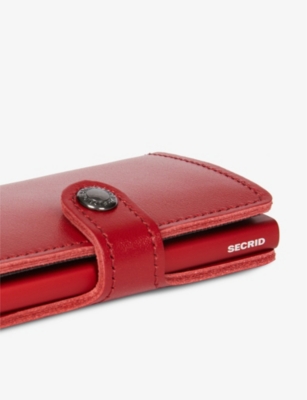 Shop Secrid Red-red Miniwallet Leather And Aluminium Wallet