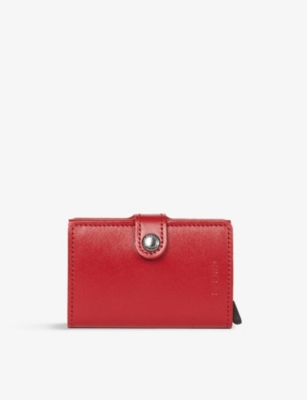 Secrid Miniwallet Leather And Aluminium Wallet In Red-red