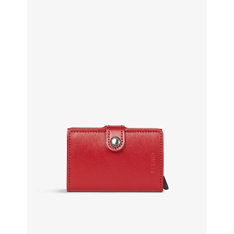 Secrid Miniwallet Leather And Aluminium Wallet In Red-red