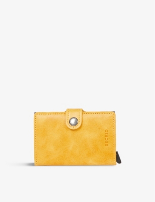 Secrid Miniwallet Leather And Aluminium Wallet In Ochre