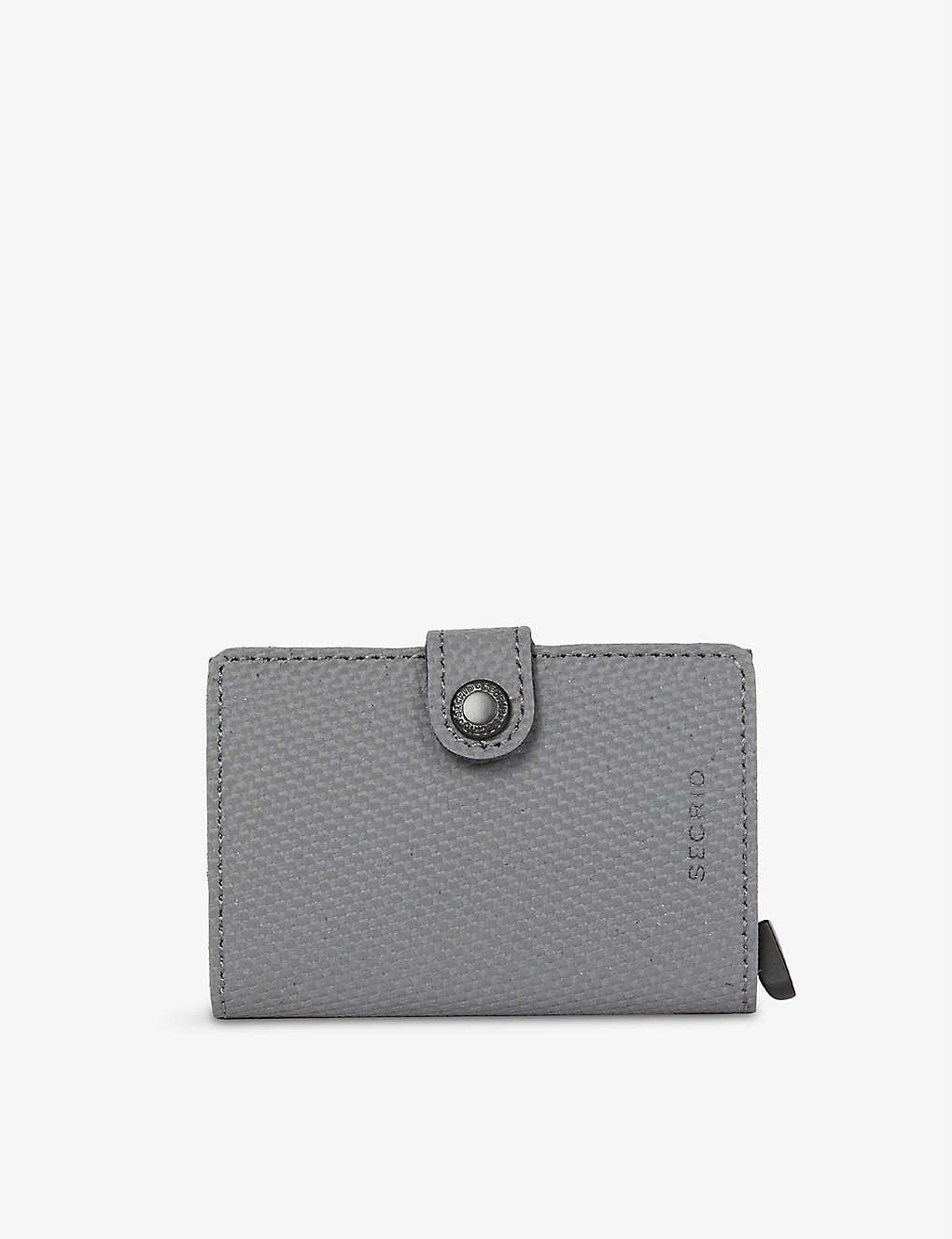 Secrid Miniwallet Leather And Aluminium Wallet In Cool Grey