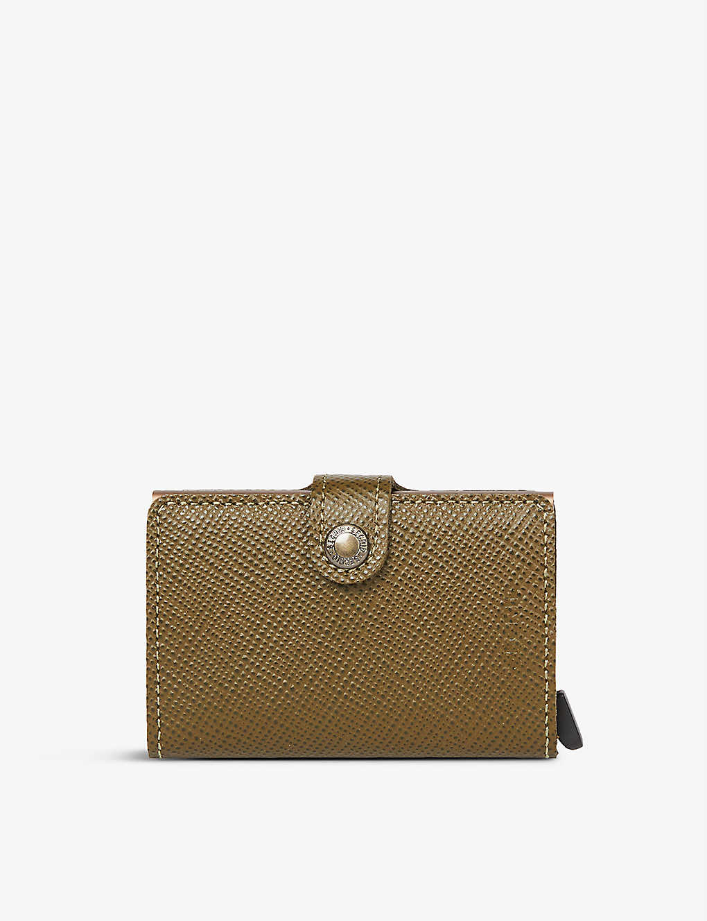 Secrid Miniwallet Leather And Aluminium Wallet In Olive