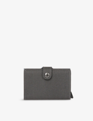 Secrid Miniwallet Leather And Aluminium Wallet In Grey