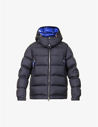 MONCLER: Poirier logo-badge relaxed-fit shell-down jacket
