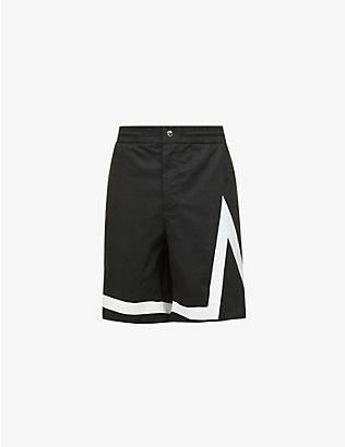 MONCLER: Graphic-print regular-fit mid-rise cotton shorts