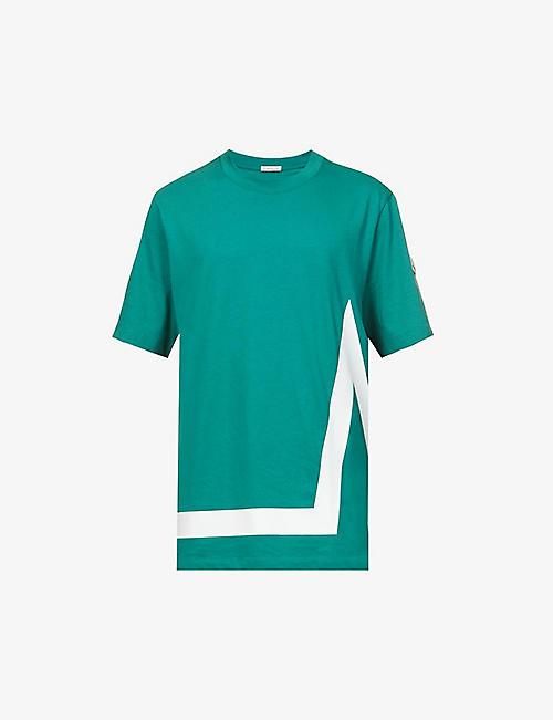 MONCLER: Graphic-print relaxed-fit cotton-jersey T-shirt