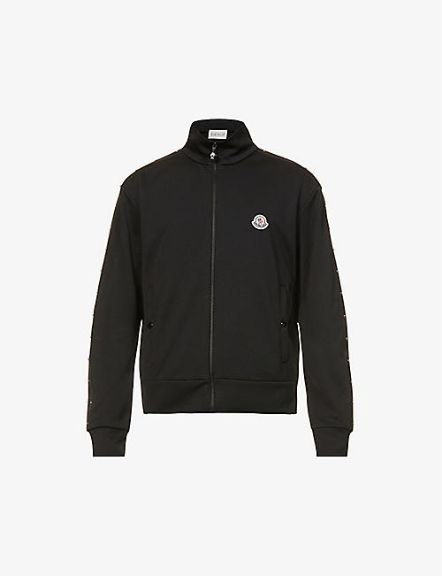 MONCLER: Studded-trim logo-patch regular-fit woven jacket