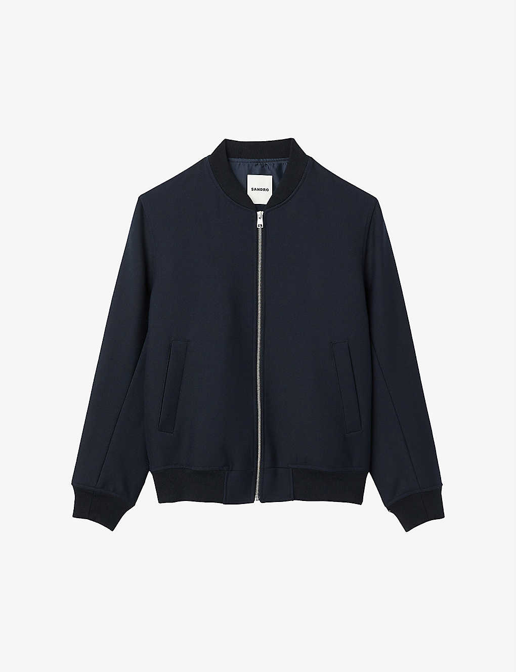 Shop Sandro Men's Bleus Wool-blend Bomber Jacket