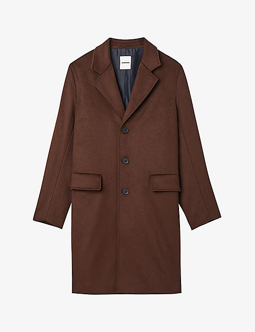 SANDRO: Single-breasted wool-cashmere blend overcoat